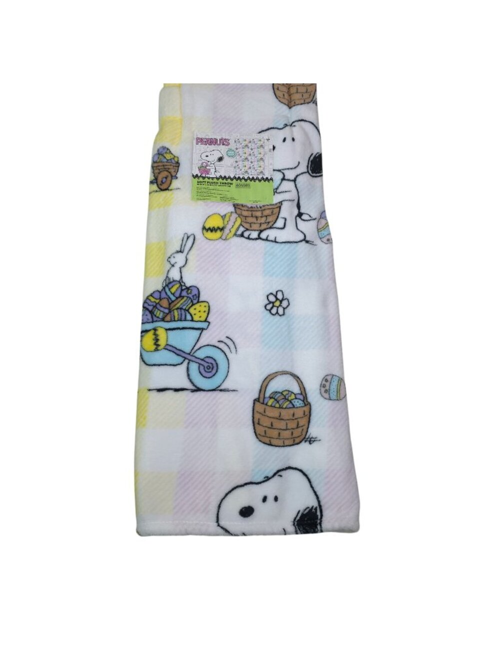 Peanuts Snoopy Easter Themed Soft Plush Throw Blanket 50"x70" Super Soft